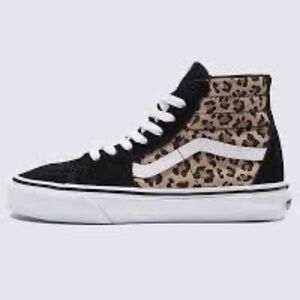 hightop vans cheeta fur and leather